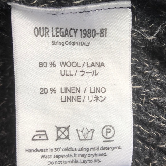 SOLD Our Legacy Shawl Collar Cardigan Grey Tweed - Picture 5 of 6